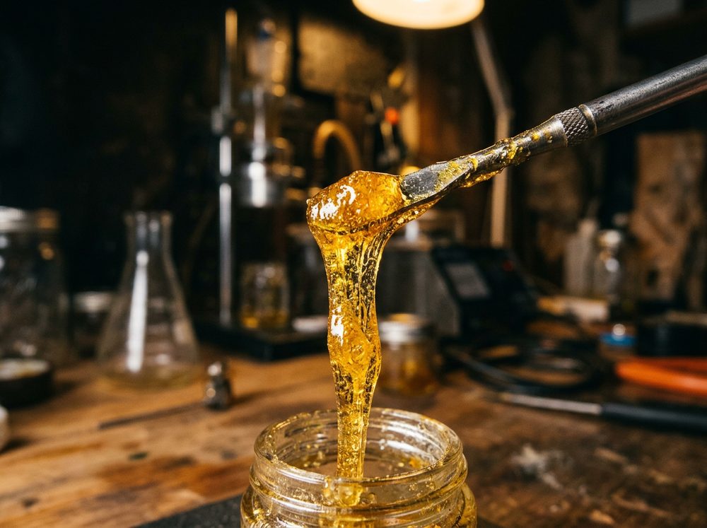 Live resin concentrate on a dab tool