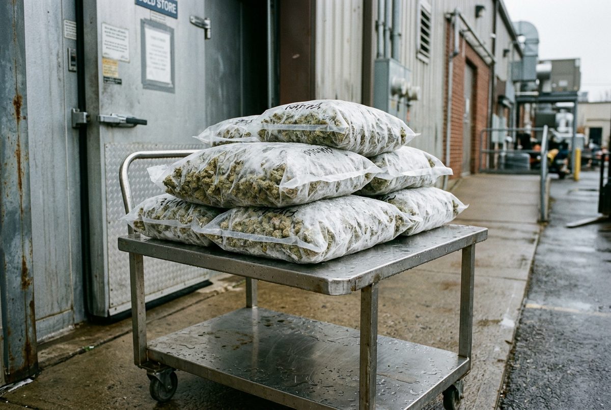 Fresh-frozen material going into the lab.